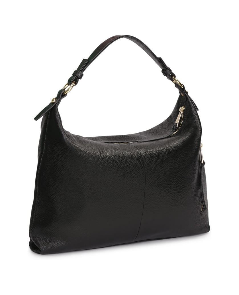 Kazar-Black-leather-handbag-with-a-loose-fit-černá