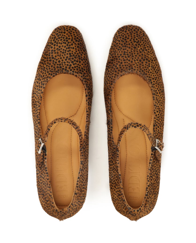 Kazar-Flat-leather-pumps-hnedá