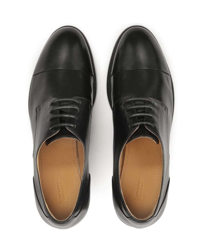 Kazar-Halbschuhe-aus-Leder-mit-Schnürung-schwarz