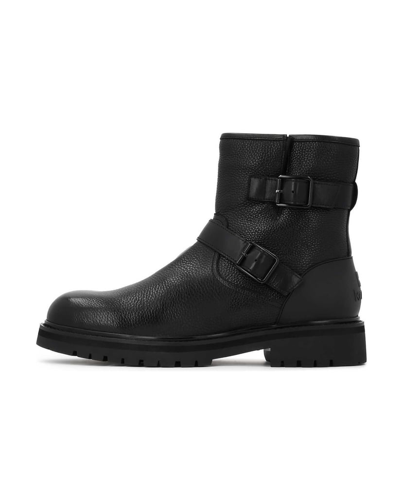 Kazar-Black-men's-leather-boots-with-buckles-and-zipper-čierna