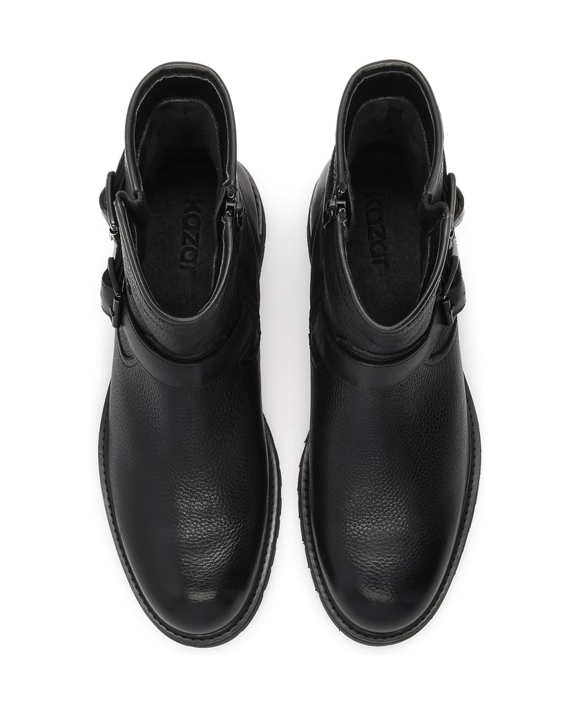 Kazar-Black-men's-leather-boots-with-buckles-and-zipper-čierna