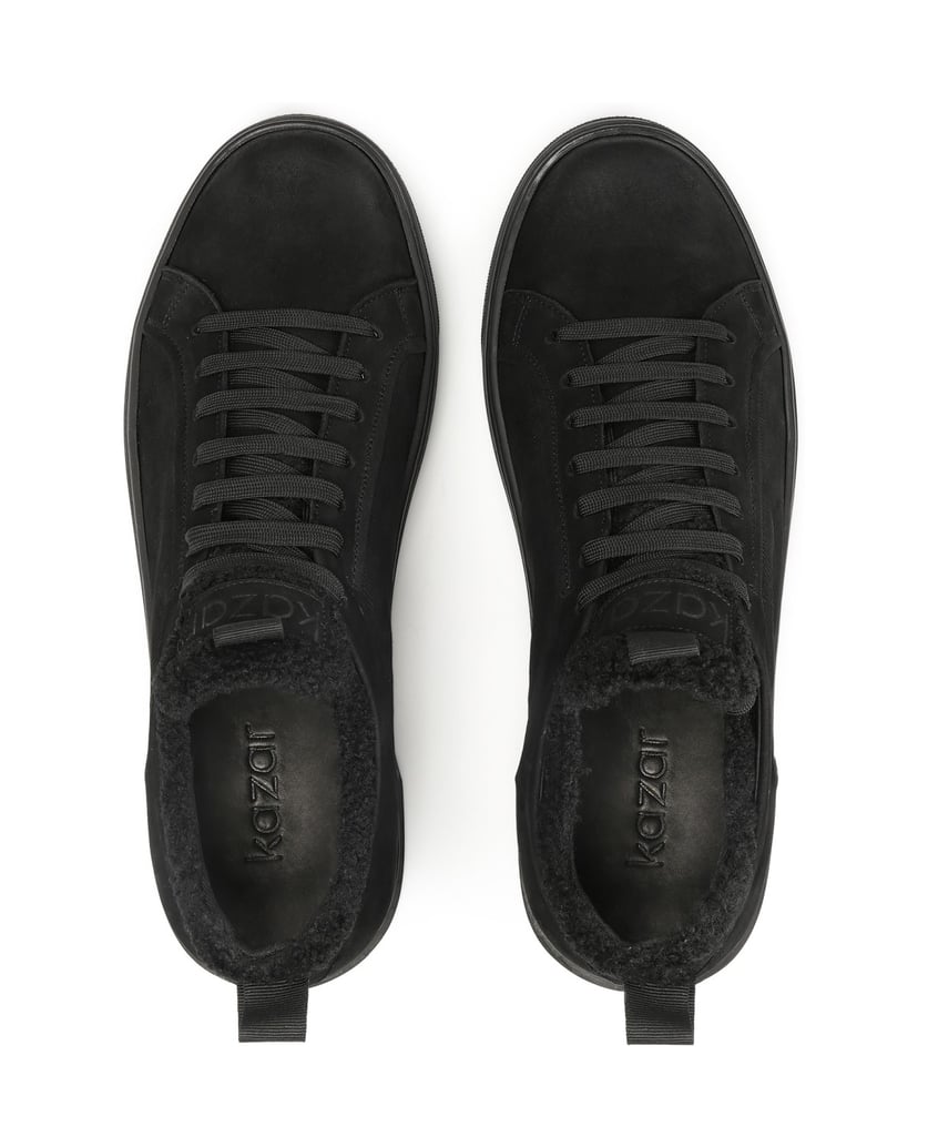 Kazar-Schwarze-Turnschuhe-aus-Nubuk-und-Stoff-schwarz
