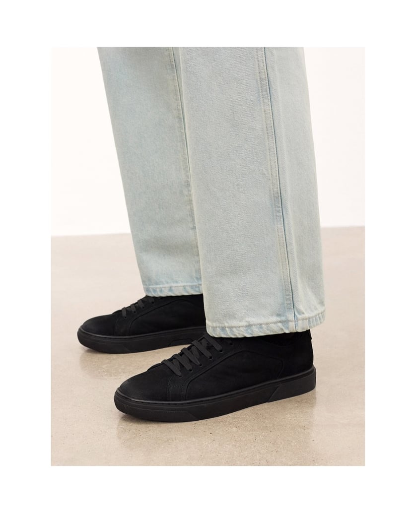 Kazar-Schwarze-Turnschuhe-aus-Nubuk-und-Stoff-schwarz