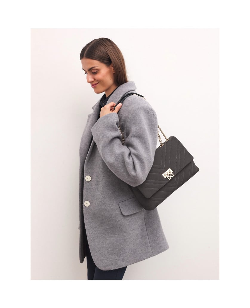 Kazar-Grey-suede-chain-handbag-šedá
