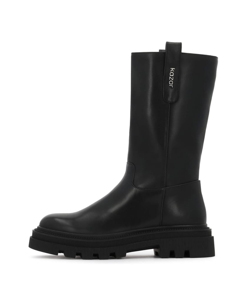 Kazar-Leather-flat-boots-with-high-upper-čierna