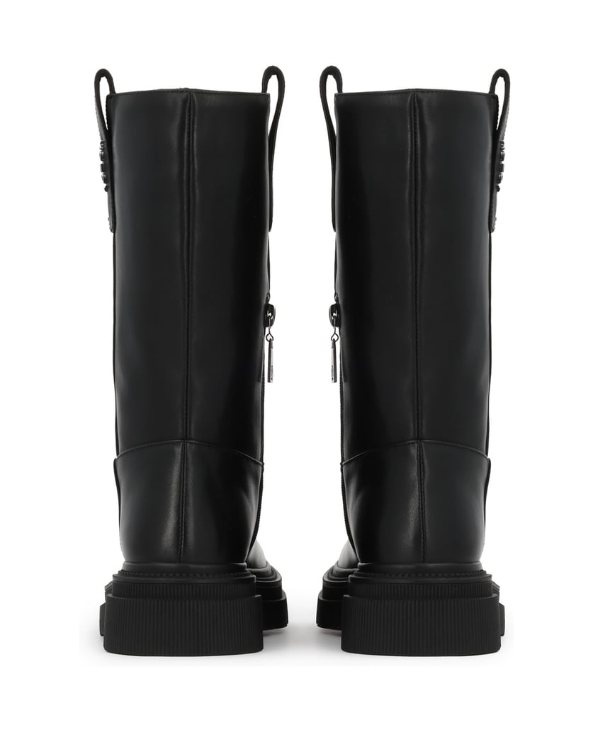 Kazar-Leather-flat-boots-with-high-upper-čierna