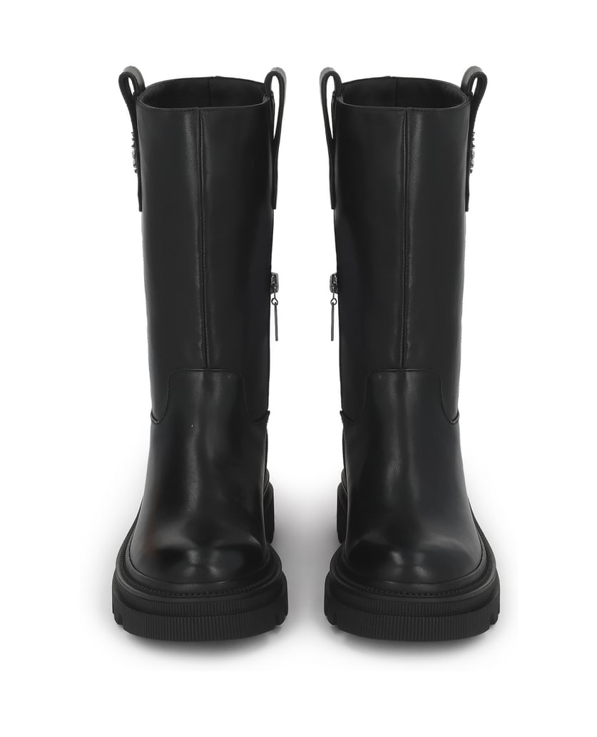 Kazar-Leather-flat-boots-with-high-upper-čierna