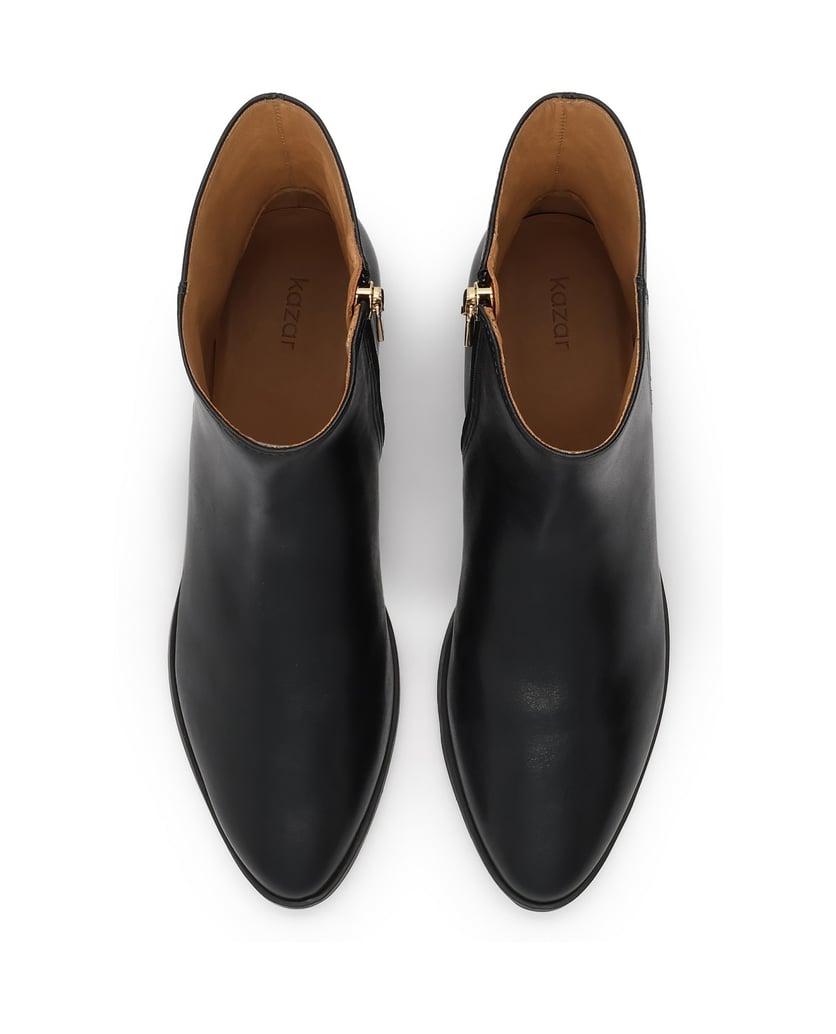 Kazar-Flat-leather-boots-with-zipper-černá