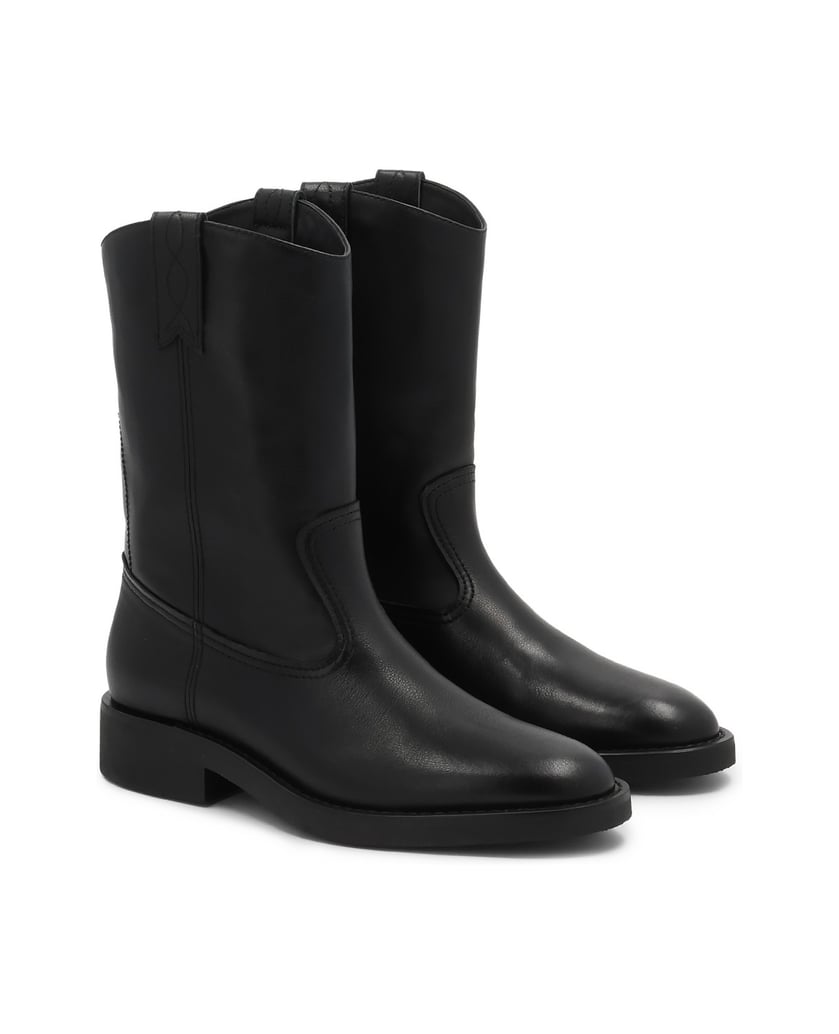 Kazar-Slip-on-black-leather-boots-černá