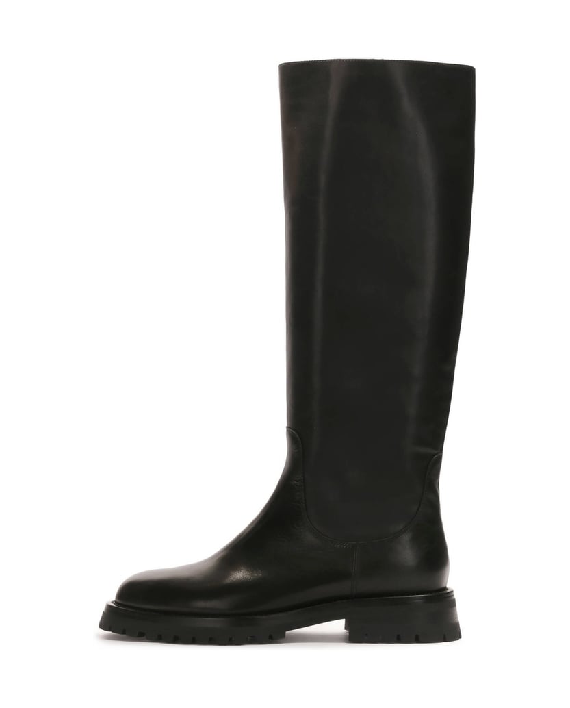 Kazar-Black-leather-boots-with-slip-on-upper-černá