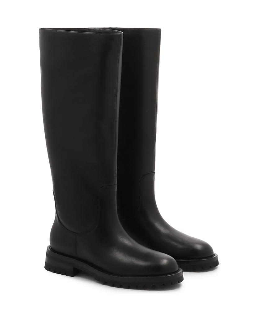 Kazar-Black-leather-boots-with-slip-on-upper-černá