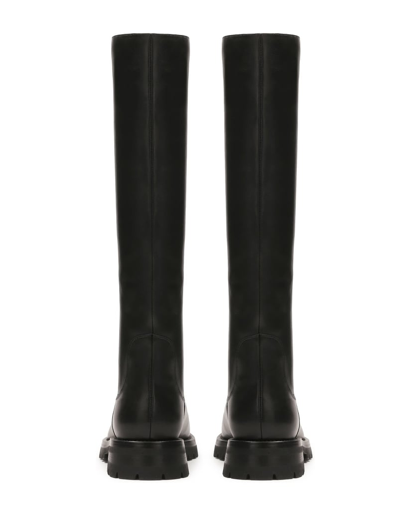 Kazar-Black-leather-boots-with-slip-on-upper-černá