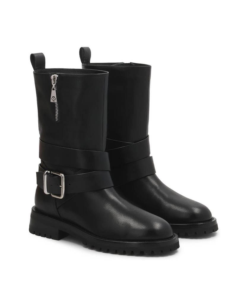 Kazar-Leather-boots-with-slip-on-upper-černá