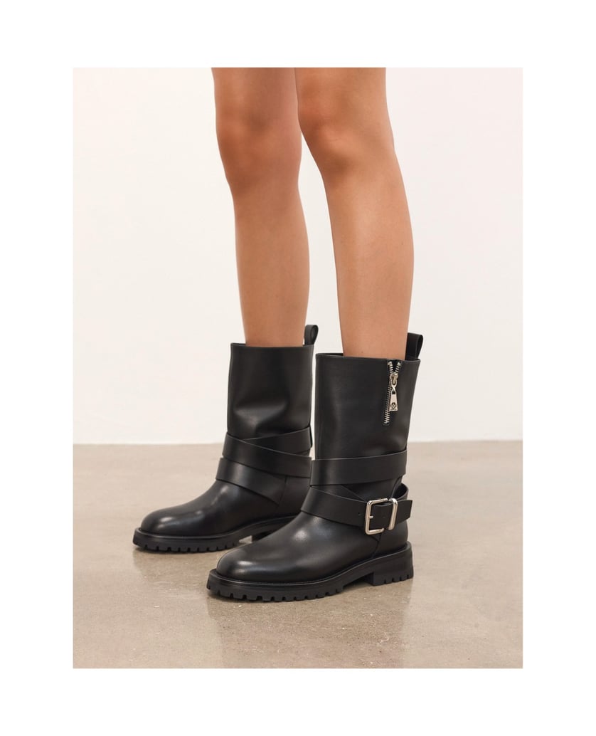 Kazar-Leather-boots-with-slip-on-upper-černá