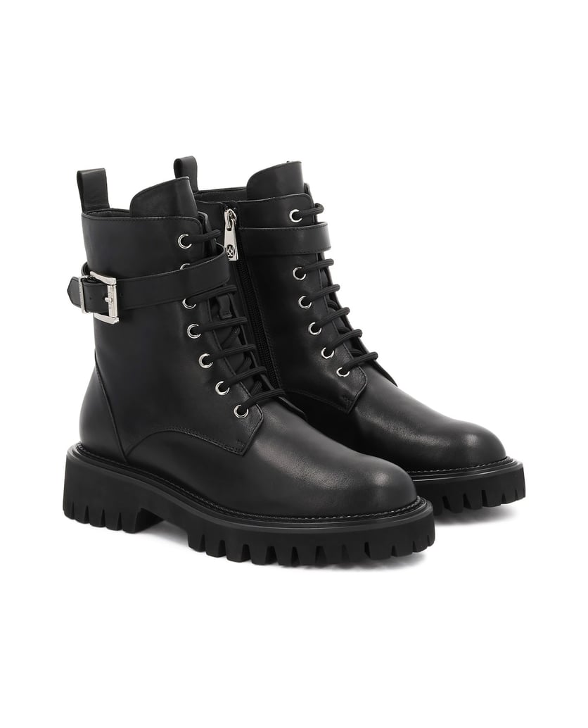 Kazar-Leather-boots-decorated-with-stripes-černá