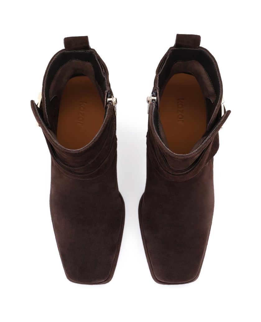 Kazar-Brown-suede-heeled-and-platform-boots-hnedá