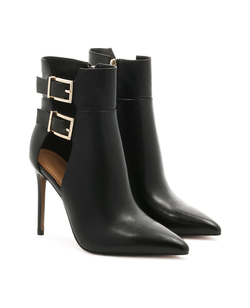 Kazar-Leather-boots-with-cut-out-upper-černá