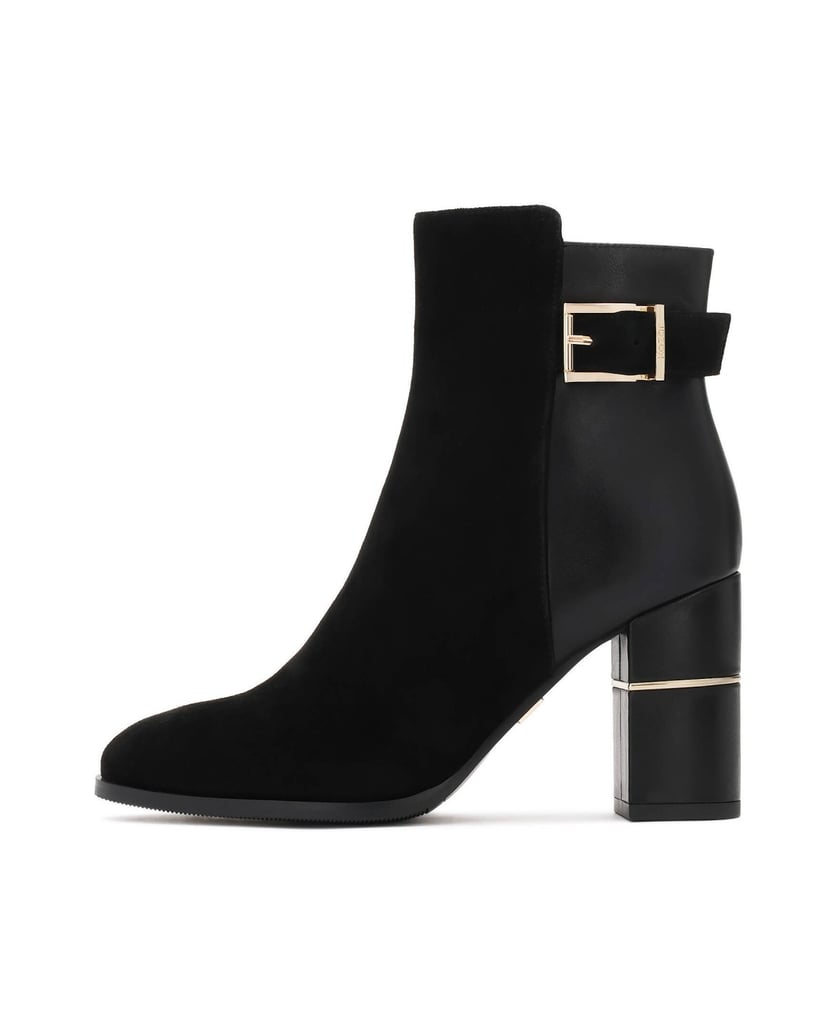 Kazar-Booties-aus-zwei-Lederarten-schwarz