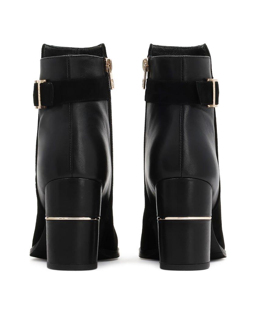 Kazar-Booties-aus-zwei-Lederarten-schwarz