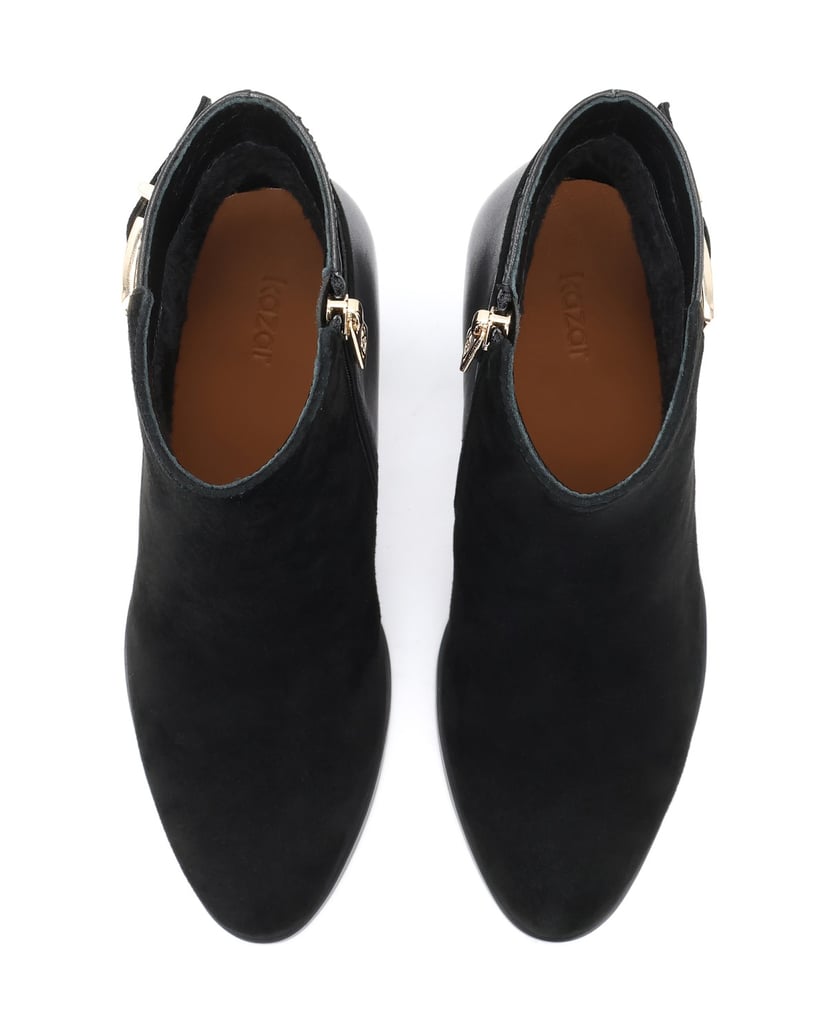 Kazar-Booties-aus-zwei-Lederarten-schwarz