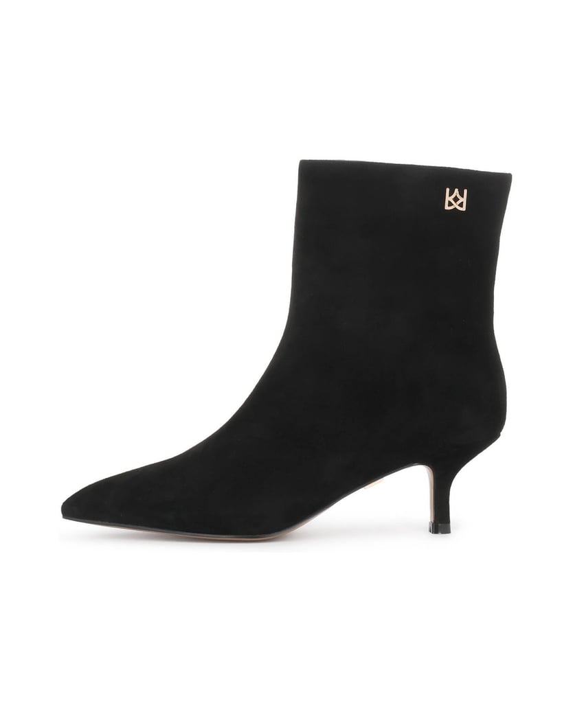 Kazar-Black-suede-monogrammed-boots-from-KAZAR-čierna
