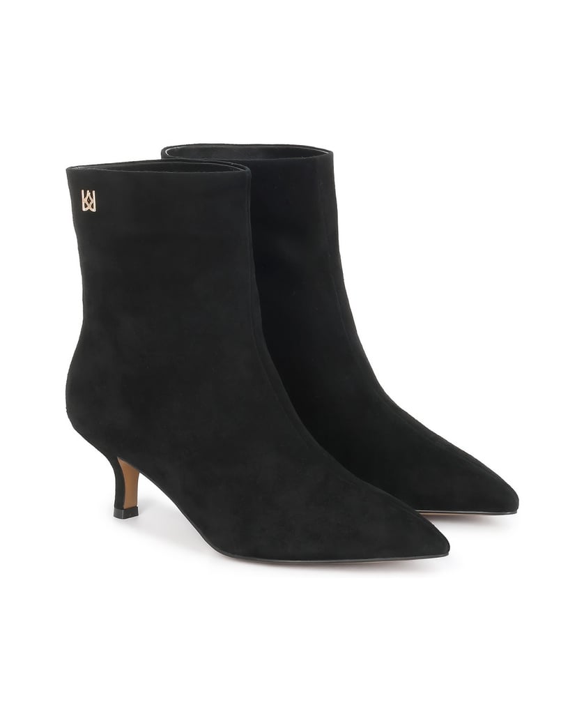Kazar-Black-suede-monogrammed-boots-from-KAZAR-čierna
