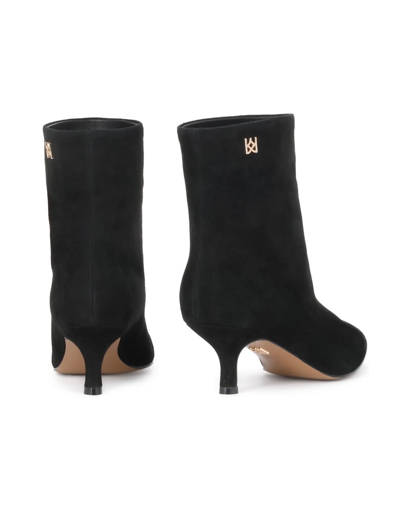 Kazar-Black-suede-monogrammed-boots-from-KAZAR-čierna