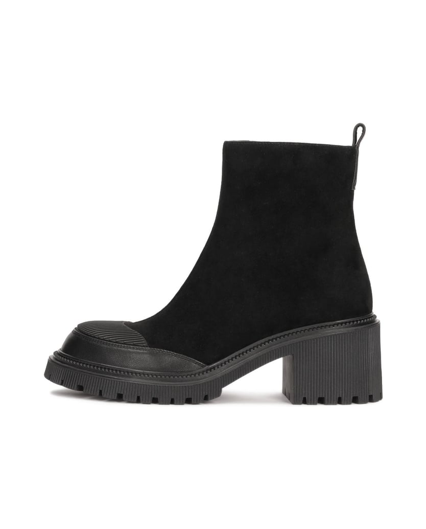 Kazar-Black-block-ankle-boots-made-of-combined-materials-čierna