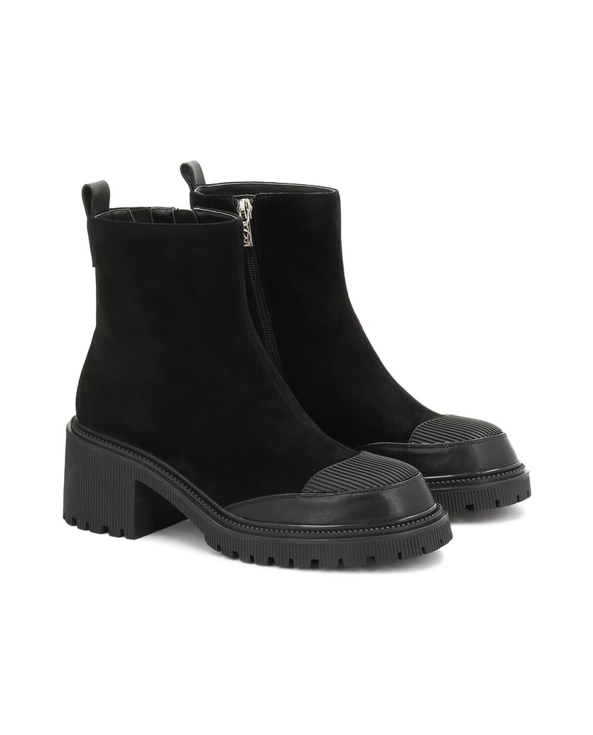 Kazar-Black-block-ankle-boots-made-of-combined-materials-čierna