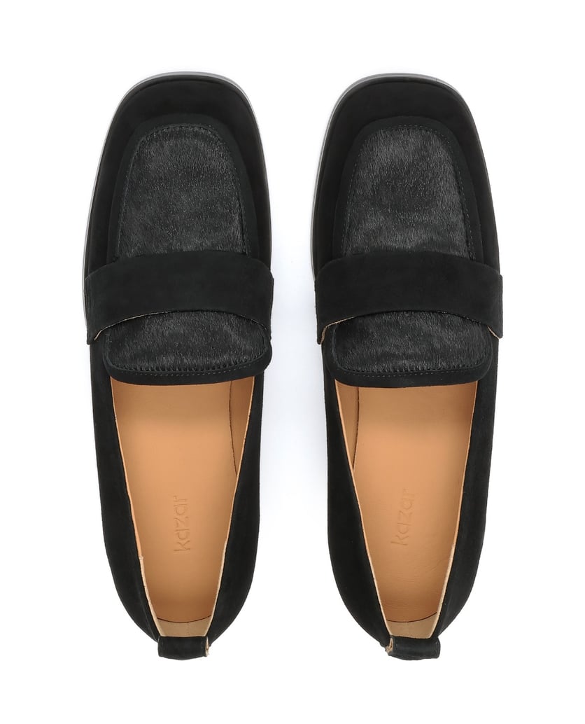 Kazar-Black-suede-and-leather-loafers-černá