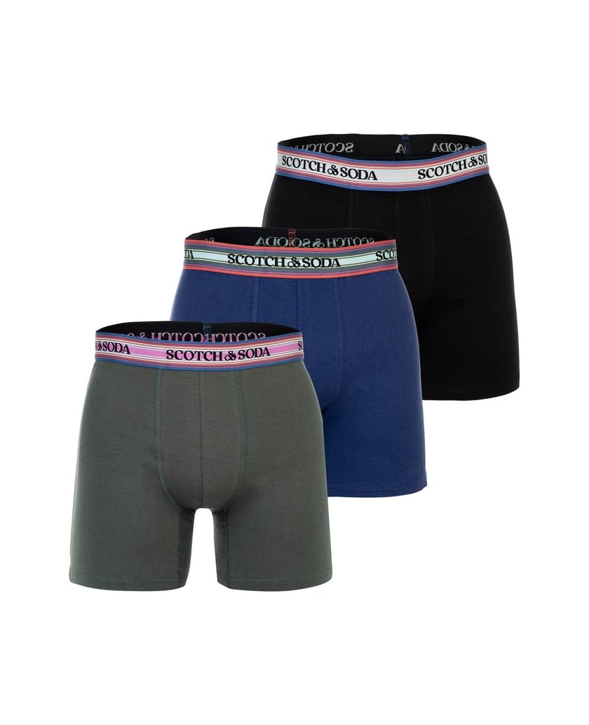 Scotch-&-Soda-Herren-Boxershort-3er-Pack-Solid-Cotton-Stretch-schwarz
