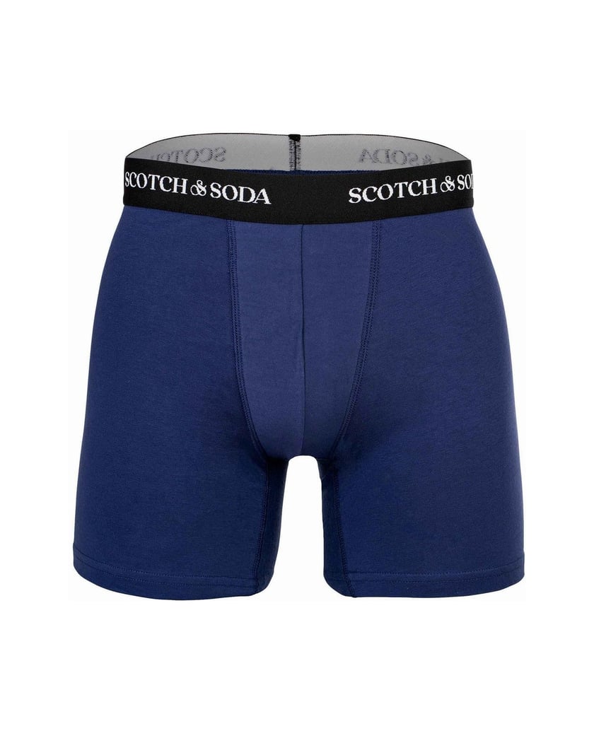 Scotch-&-Soda-Herren-Boxershort-3er-Pack-Solid-Cotton-Stretch-blau-