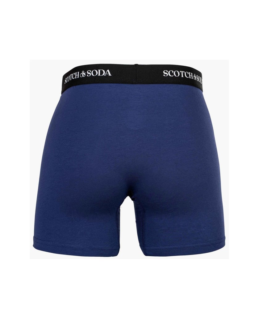 Scotch-&-Soda-Herren-Boxershort-3er-Pack-Solid-Cotton-Stretch-blau-