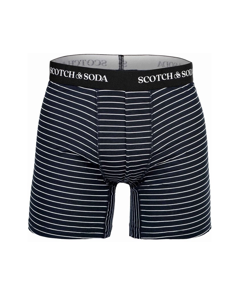 Scotch-&-Soda-Herren-Boxershort-3er-Pack-Solid-Cotton-Stretch-blau-