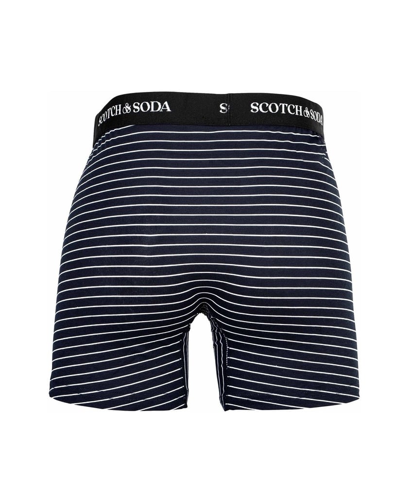Scotch-&-Soda-Herren-Boxershort-3er-Pack-Solid-Cotton-Stretch-blau-