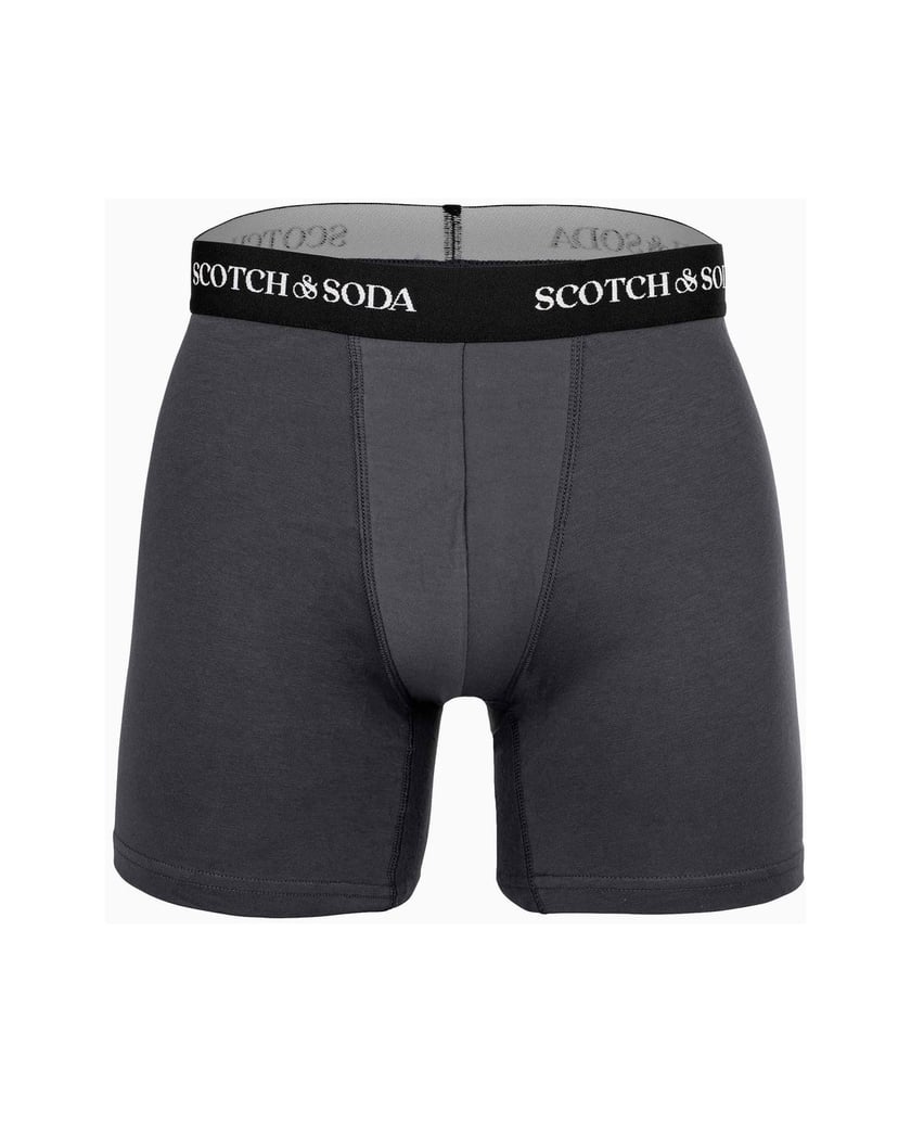 Scotch-&-Soda-Herren-Boxershort-3er-Pack-Solid-Cotton-Stretch-blau-