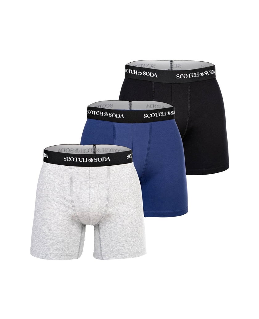 Scotch-&-Soda-Herren-Boxershort-3er-Pack-Solid-Cotton-Stretch-schwarz