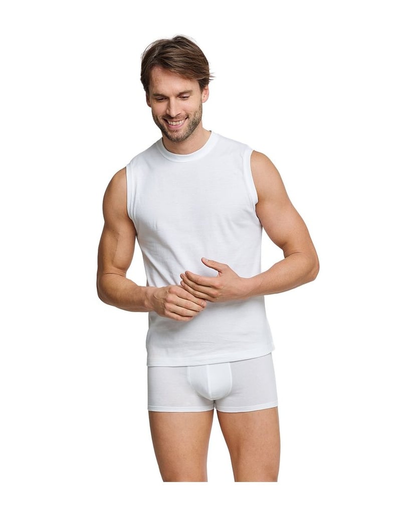SCHIESSER-Herren-Unterhemd-2er-Pack-Essentials-weiss
