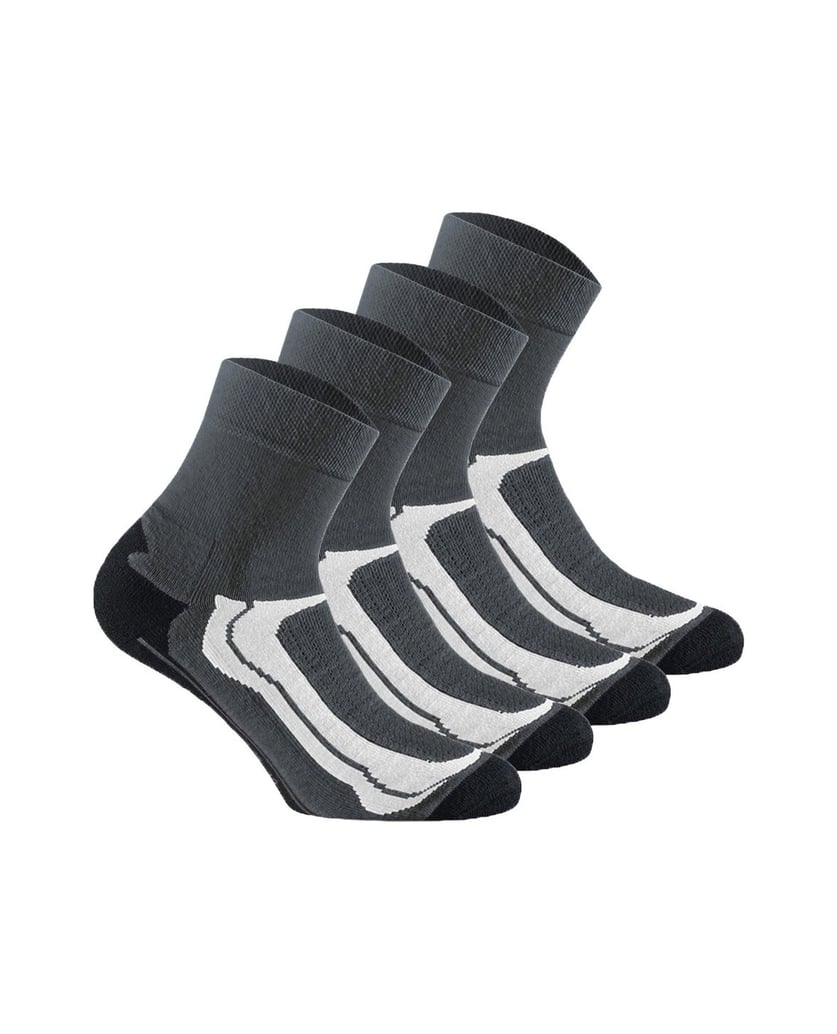 Rohner-basic-Unisex-Socken-4er-Pack-Basic-Quarter-Sport-grau