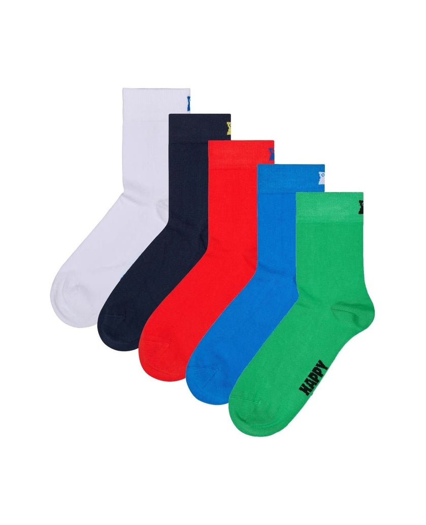 HAPPY-SOCKS-Unisex-Socken-5er-Pack-Solid-1/2-Crew-Socks