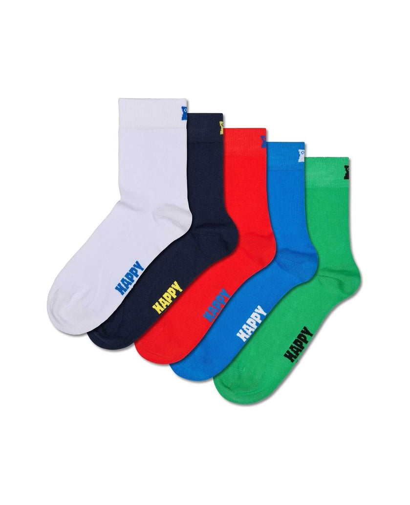 HAPPY-SOCKS-Unisex-Socken-5er-Pack-Solid-1/2-Crew-Socks