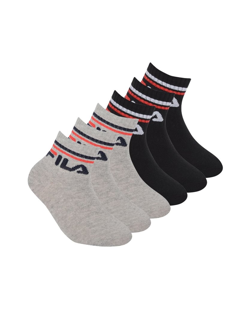 Fila-Unisex-Socken-6er-Pack-QUARTER-JUNIOR-SO-schwarz