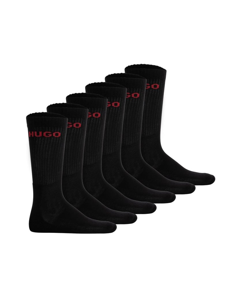 HUGO-Herren-Socken-6er-Pack-6P-QS-RIB-LOGO-CC-schwarz
