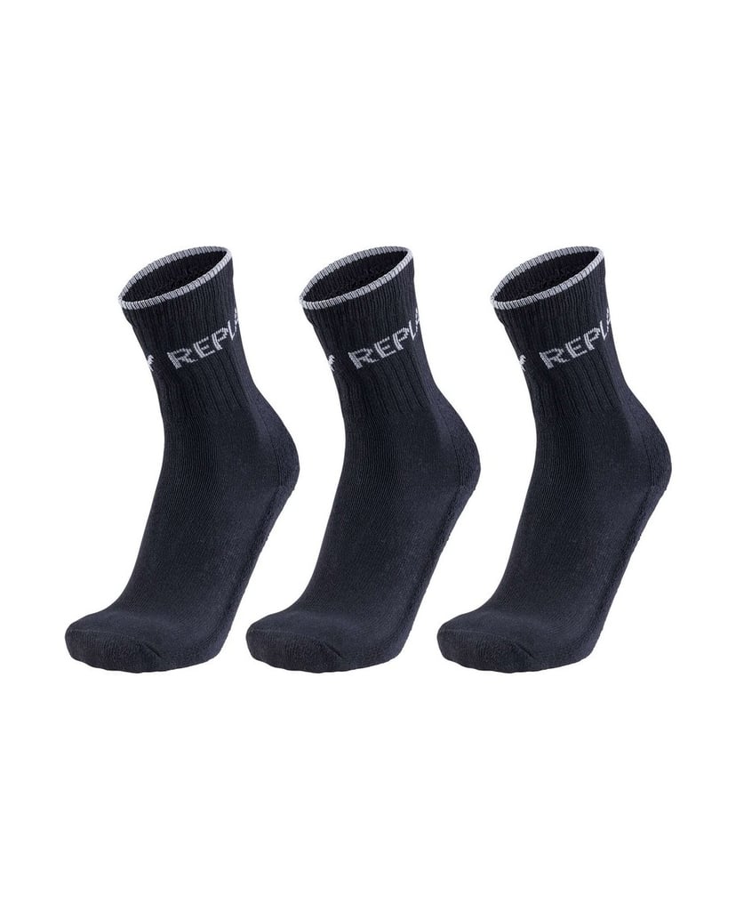 REPLAY-Unisex-Socken-3er-Pack-REPLAY-TENNIS-Leg-Logo-3Prs-Banderole-schwarz