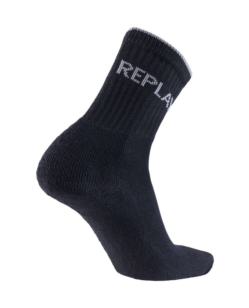 REPLAY-Unisex-Socken-3er-Pack-REPLAY-TENNIS-Leg-Logo-3Prs-Banderole-schwarz