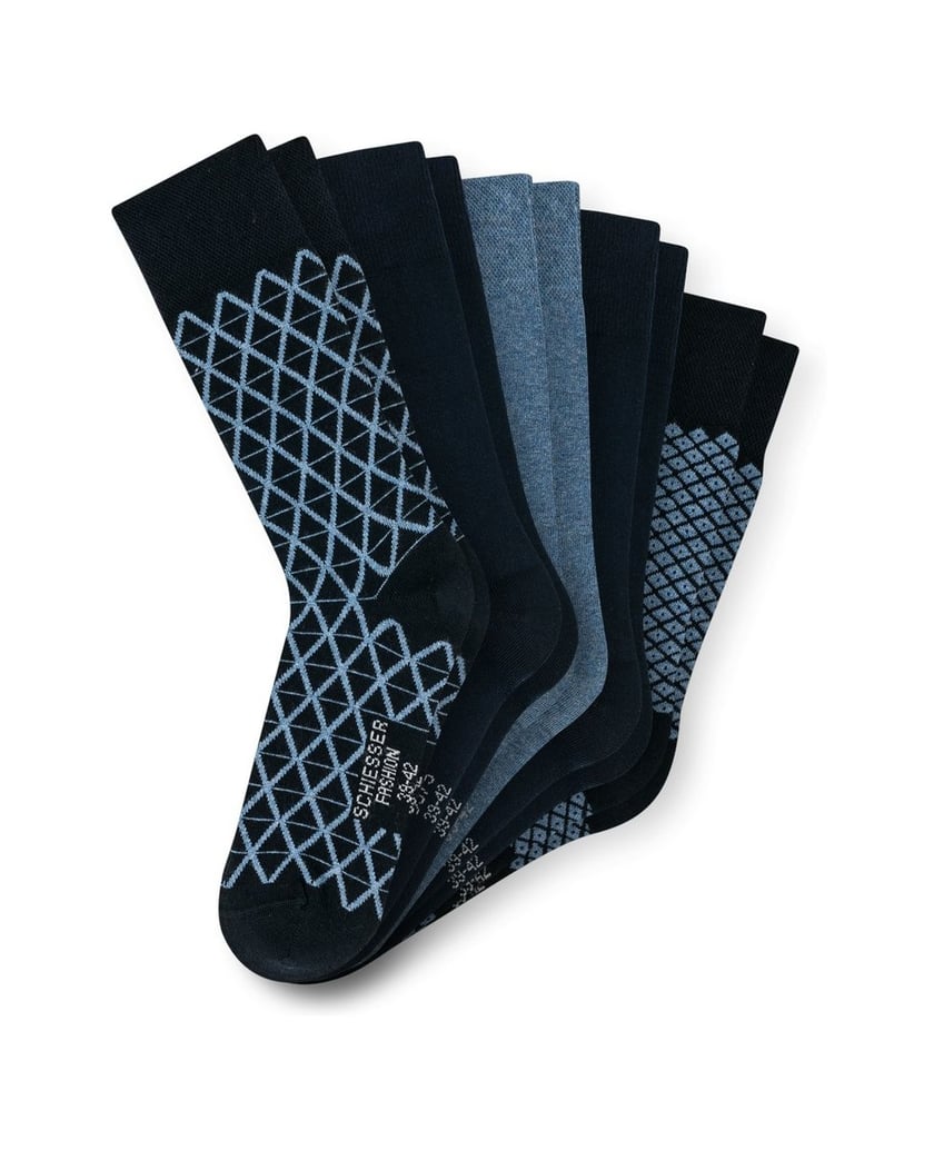 SCHIESSER-Herren-Socken-5er-Pack-Bluebird-schwarz