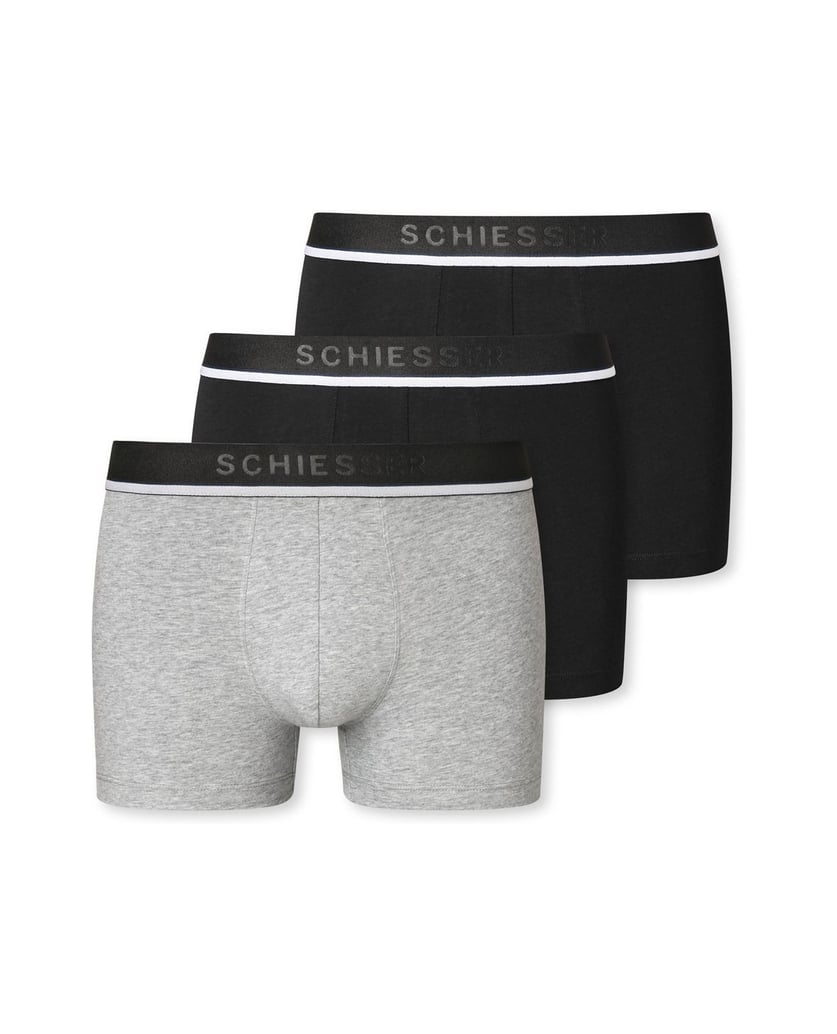 SCHIESSER-Herren-Boxershort-3er-Pack-grau-kombiniert