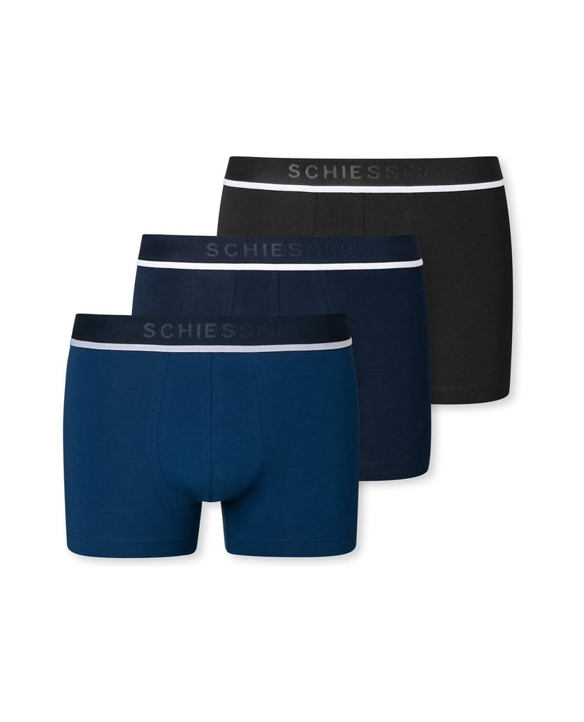 SCHIESSER-Herren-Boxershort-3er-Pack-grau-kombiniert