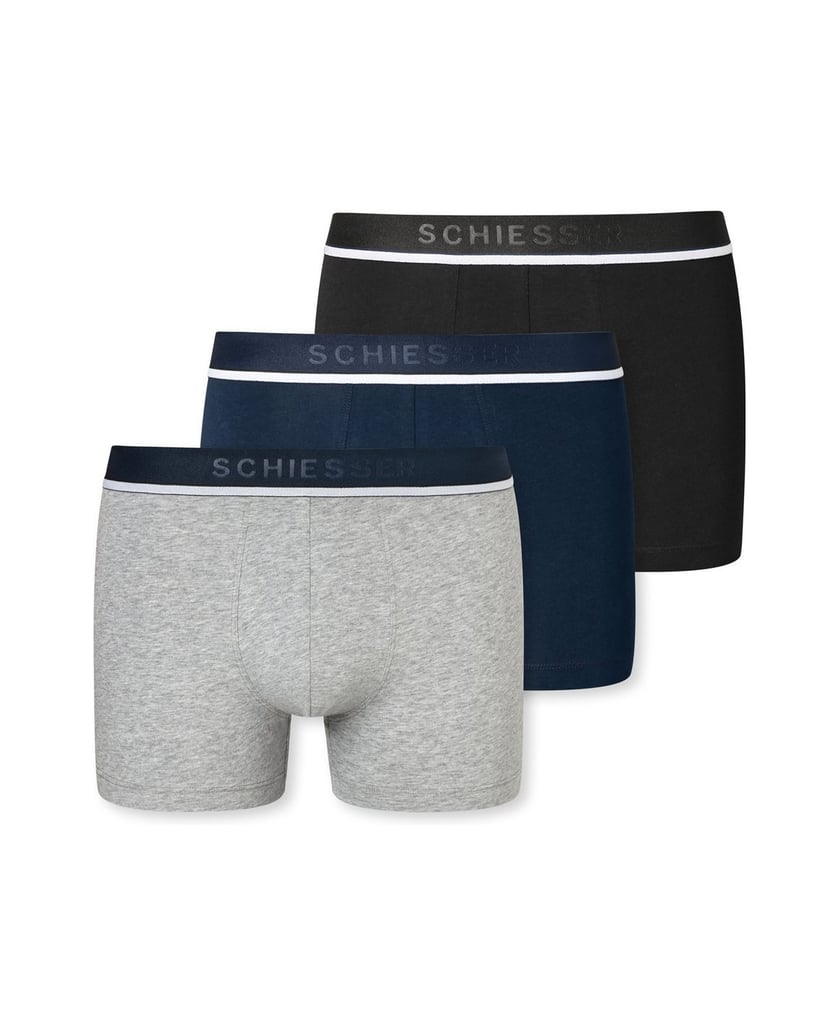 SCHIESSER-Herren-Boxershort-3er-Pack-grau-kombiniert