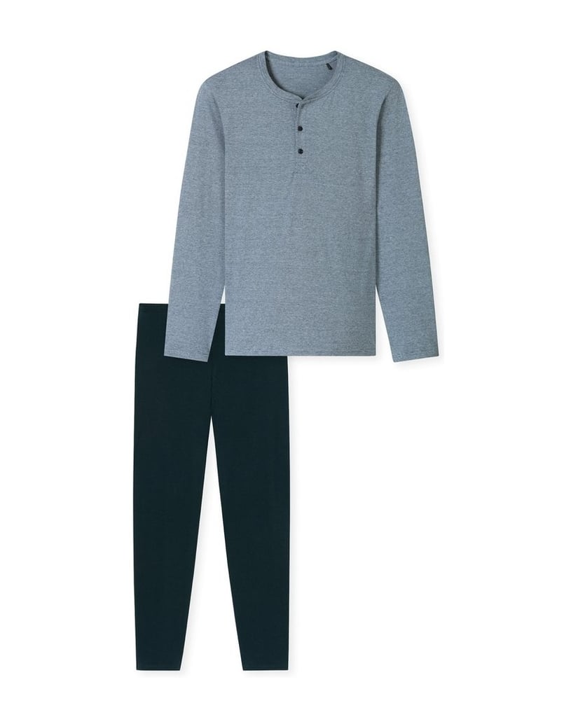 SCHIESSER-Herren-Pyjama-Casual-Essentials-grau